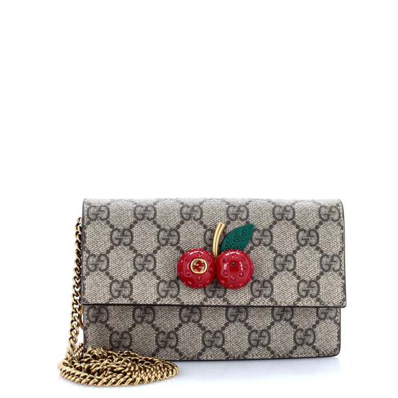 Gucci Cherries Wallet On Chain Gg #184500G90B - Picture 1 of 7